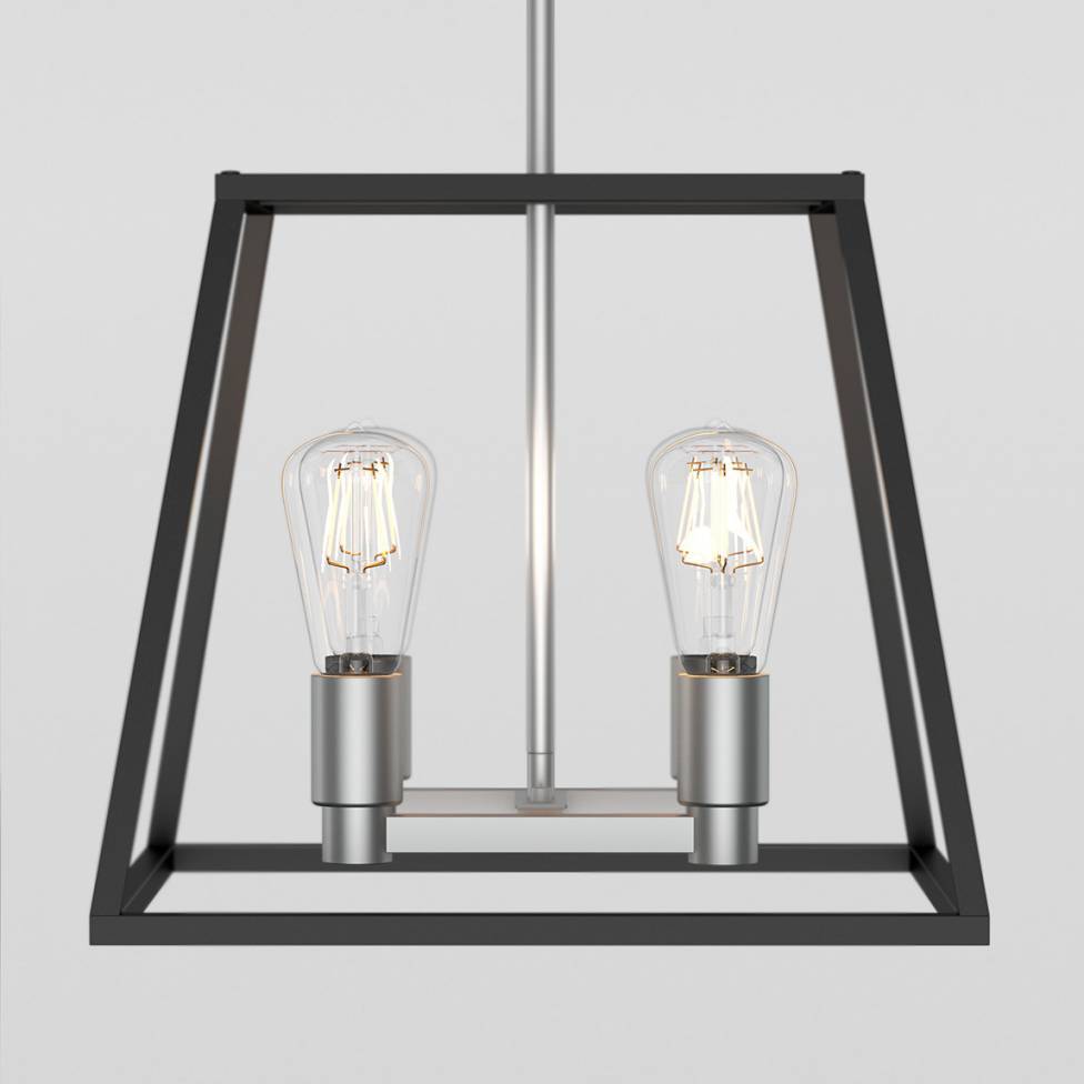 Carter Square 4-Light Chandelier Silver and Black