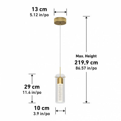 Essence Integrated LED Pendant Light Gold