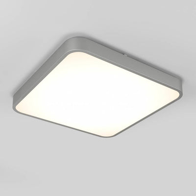 Europa 18 in. LED Flush Mount Light Silver - with Remote