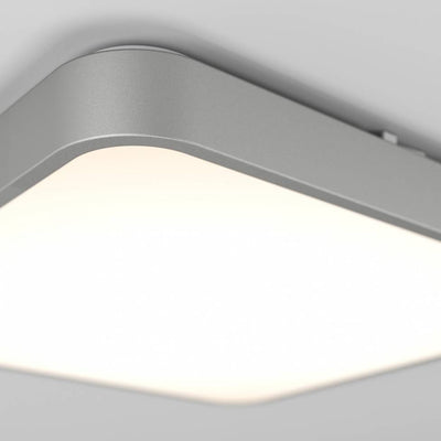 Europa 18 in. LED Flush Mount Light Silver - with Remote