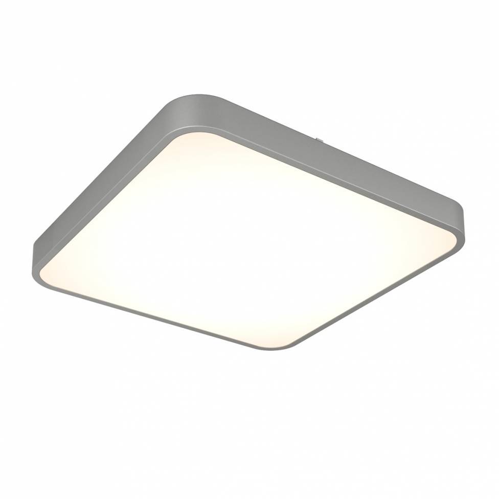 Europa 18 in. LED Flush Mount Light Silver - with Remote