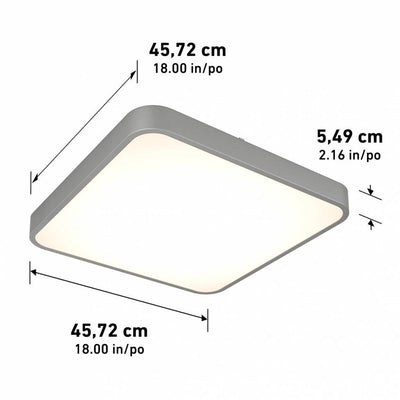 Europa 18 in. LED Flush Mount Light Silver - with Remote