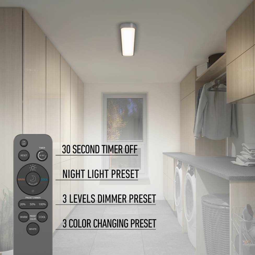 Europa 36 LED Flush Mount Light Silver - With Remote