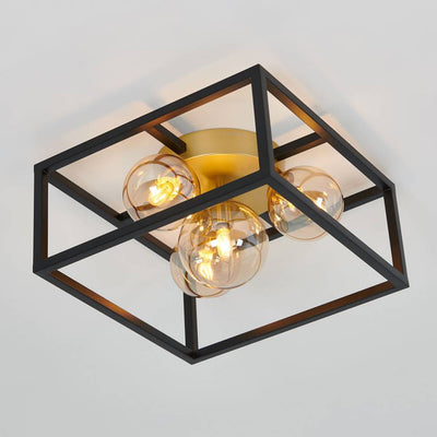 Griffintown Black and Gold Flush Mount