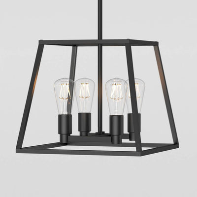 Carter Square 4-light Chandelier Black