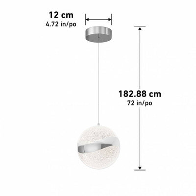 Wavey Ball Integrated LED Pendant Light